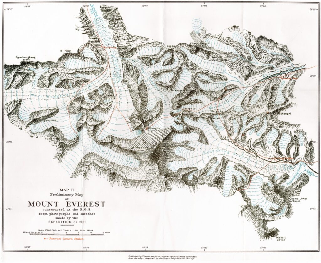 Mapa Preliminar Monte Everest, 1921
